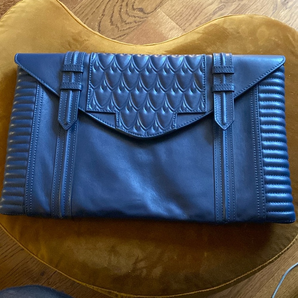 Reece Hudson Navy oversized leather clutch
